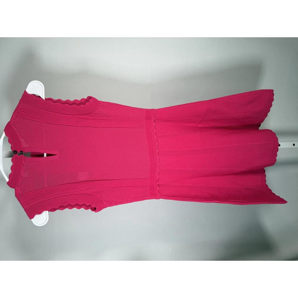 The Kooples Pink Knit Mini Dress Size 2 (US M) Sleeveless Bodycon NWT - Picture 4 of 7